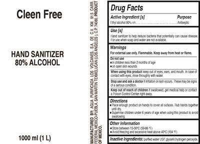 1l Alcohol 80% (Cleen Free 80 Alcohol)